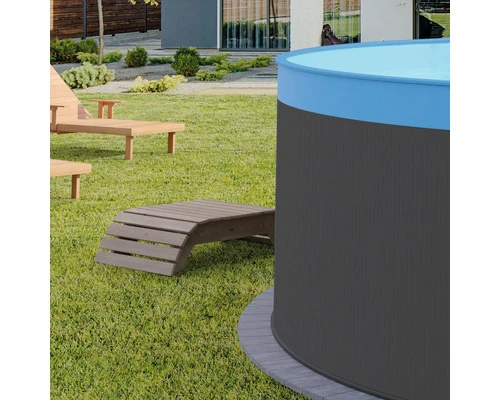 B-Ware Planet Pool Rundbecken 5,50 x 1,20 m Schwimmbecken Pool Swimmingpool anthrazit