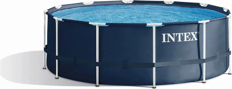 B-Ware Intex Frame Pool Rondo 366x122cm Schwimmbecken mit Leiter für Garten und