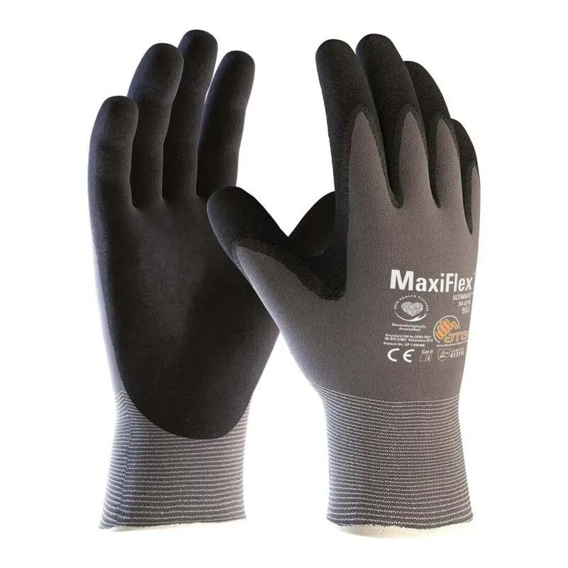 B-Ware ATG MaxiFlex Ultimate Handschuhe Montagehandschuhe Größe 11 grau schwarz 12 Paar