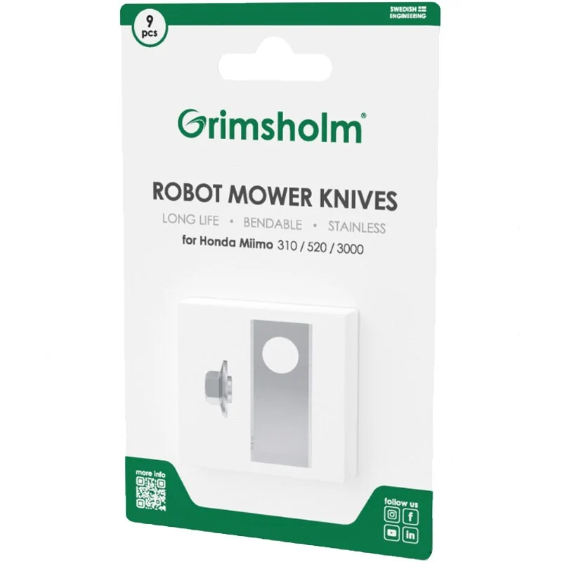Grimsholm Messerklingensatz passend für Honda Miimo HRM300, Miimo HRM310, Miimo HRM500 u. a. – 39 mm