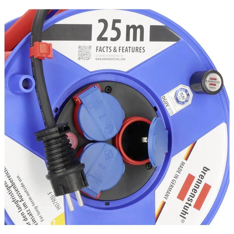 B-Ware Brennenstuhl Kabeltrommel Garant IP44 25m H07RN-F 3G2,5 Gewerbe Baustelle blau