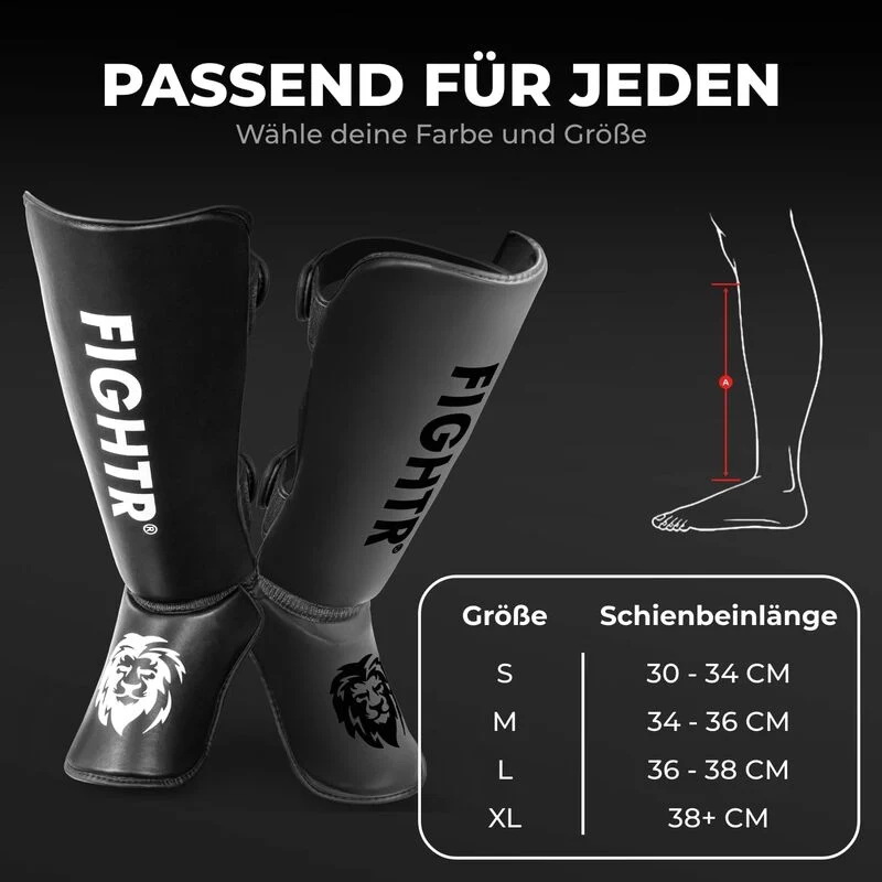 B-Ware FIGHTR Schienbeinschoner Kickboxing MMA Muay Thai idealer Schutz perfekt Größ M