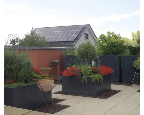 B-Ware Palatino Pflanzkübel Pflanzgefäß Clara Metall anthrazit UV-beständig 100x100cm