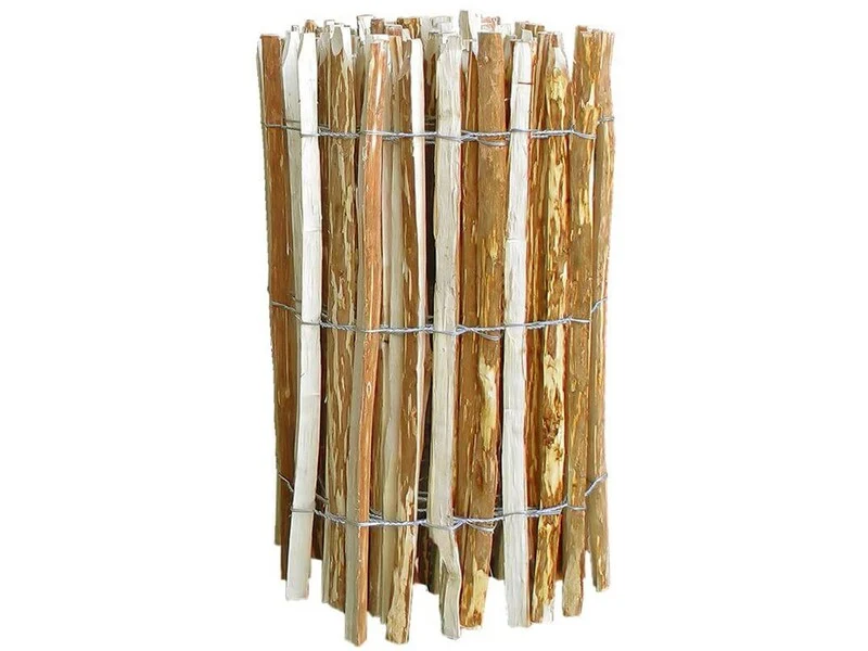 B-Ware Staketenzaun Berg-Haselnuss Natur 0,9x5m Handgespalten Gartenzaun Zaun 3-5cm