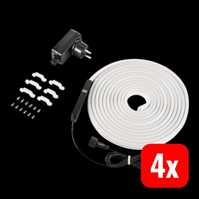 4x B-Ware Sygonix LED Streifen RGB 5m dimmbar App steuerbar Außenleuchte IP44 warmweiß
