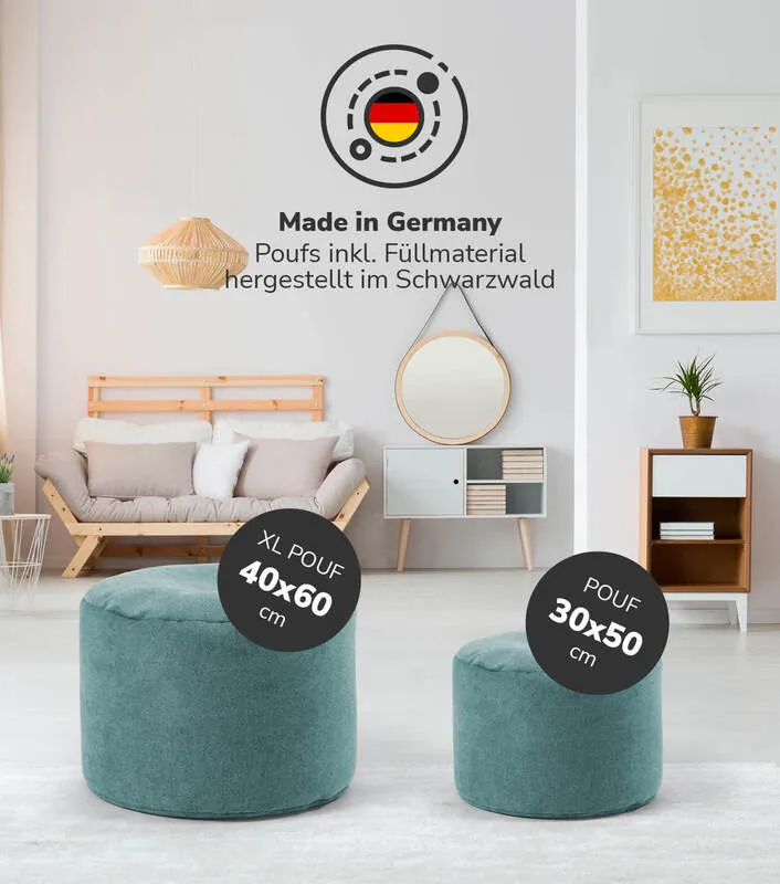 B-Ware mokebo Indoor Pouf Der Ruhepouf' leichter Hocker Sitzpouf Beistelltisch Petrol