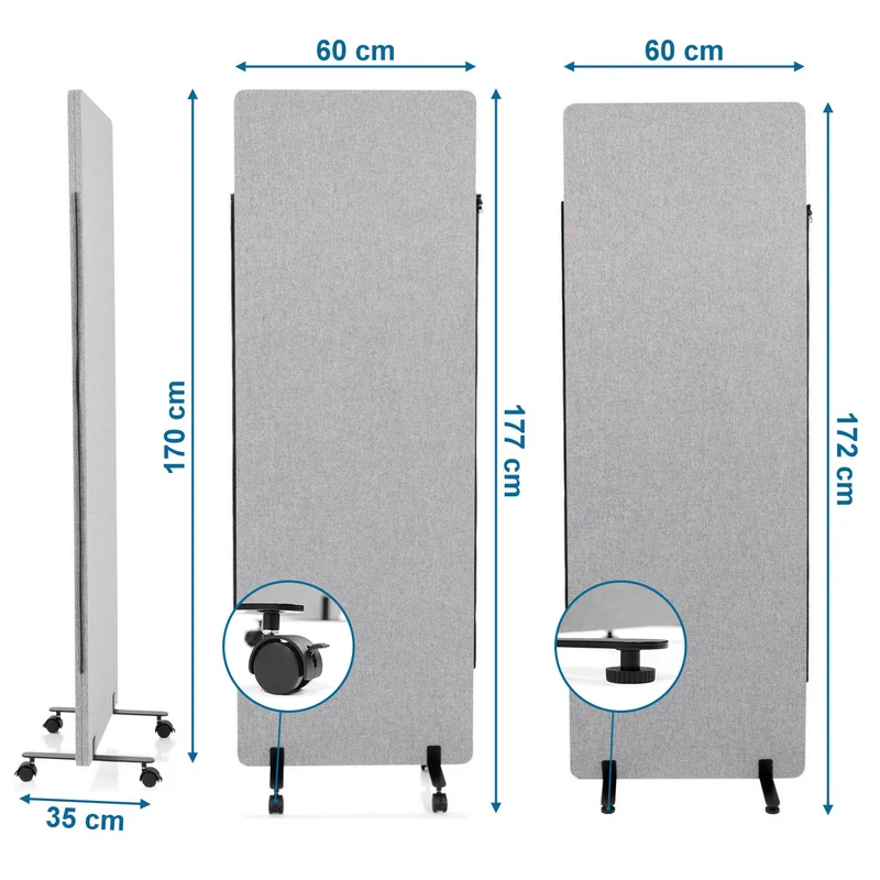 B-Ware hjh OFFICE Trennwand 2er FLEXMIUT Panel Sichtschutz Akustikwand PET Polyester