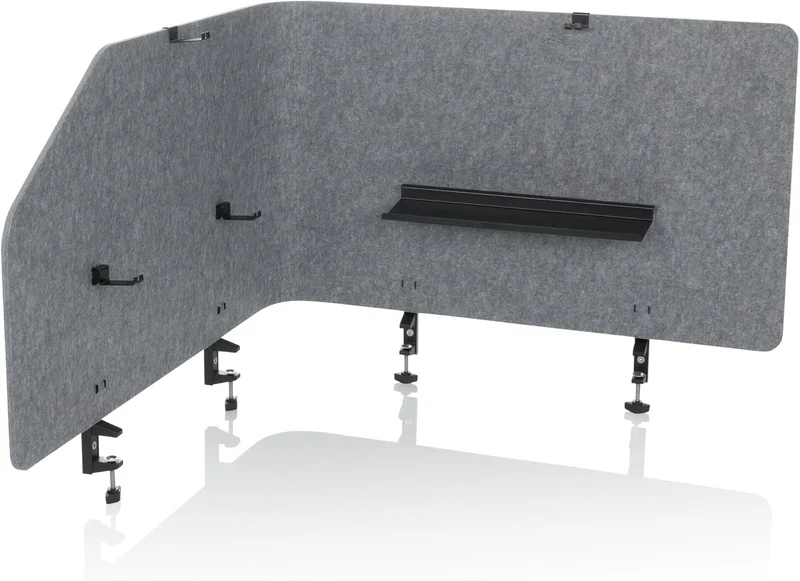 B-Ware hJh-OFFICE Tischtrennwand Sichtschutz Bürowand Filz grau faltbar 160x50cm