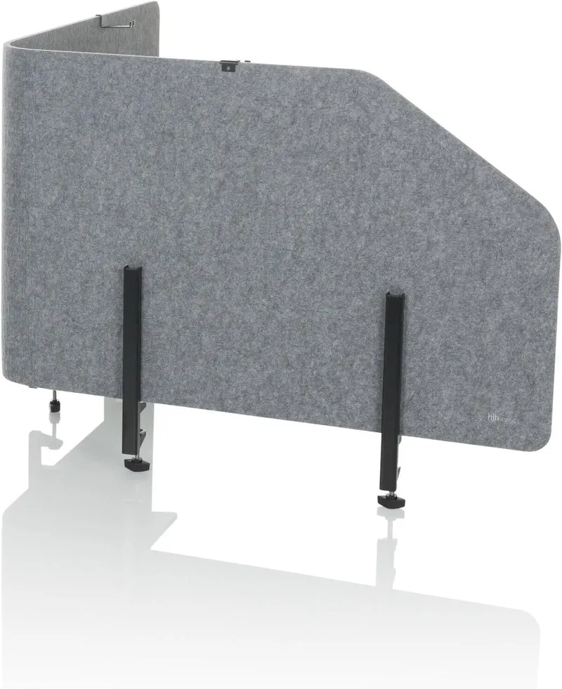 B-Ware hJh-OFFICE Tischtrennwand Sichtschutz Bürowand Filz grau faltbar 160x50cm