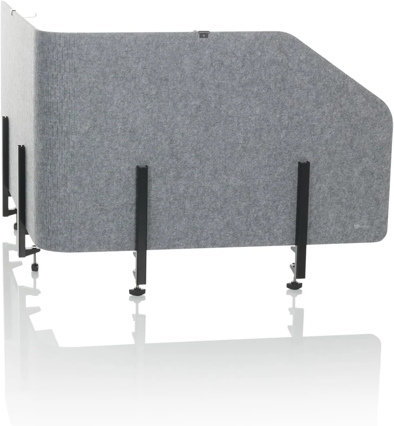 B-Ware hJh-OFFICE Tischtrennwand Sichtschutz Bürowand Filz grau faltbar 160x50cm