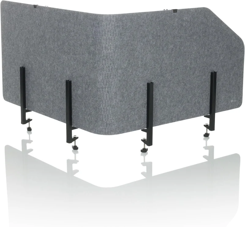 B-Ware hJh-OFFICE Tischtrennwand Sichtschutz Bürowand Filz grau faltbar 160x50cm