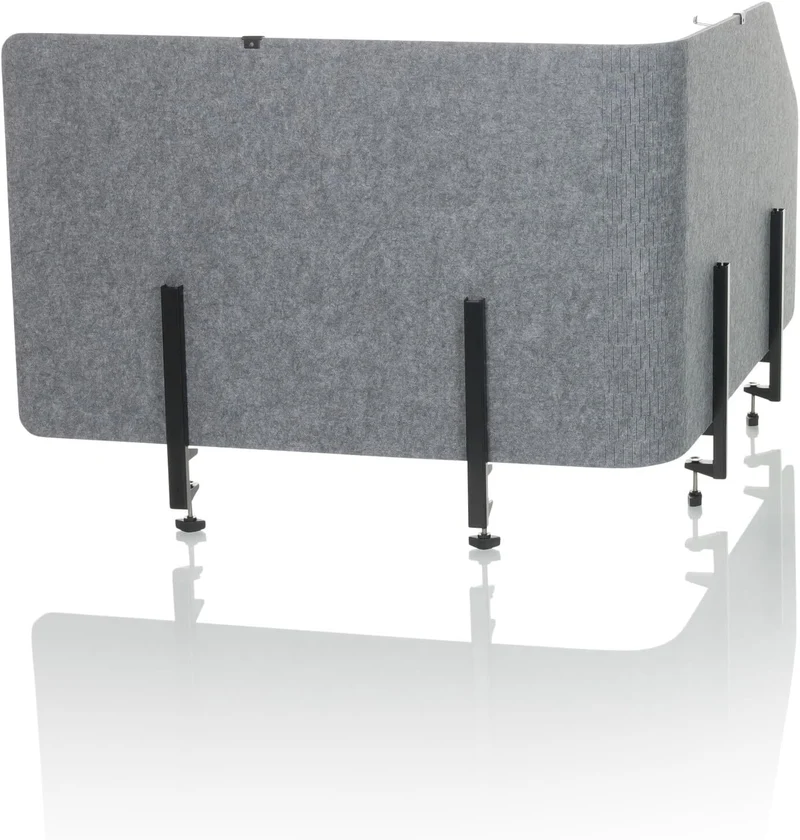 B-Ware hJh-OFFICE Tischtrennwand Sichtschutz Bürowand Filz grau faltbar 160x50cm