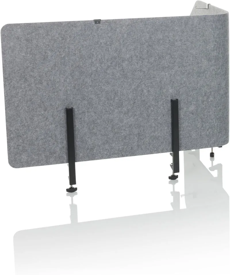 B-Ware hJh-OFFICE Tischtrennwand Sichtschutz Bürowand Filz grau faltbar 160x50cm