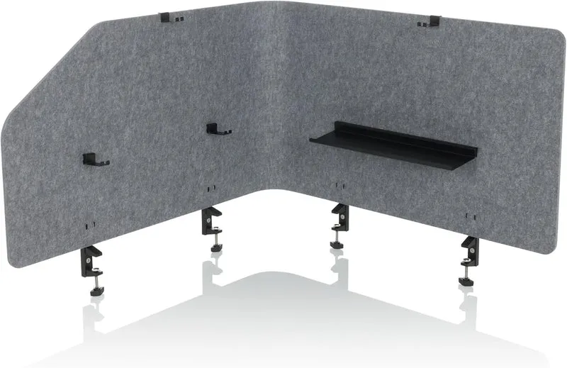 B-Ware hJh-OFFICE Tischtrennwand Sichtschutz Bürowand Filz grau faltbar 160x50cm