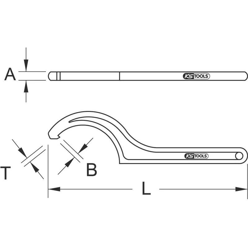 B-Ware KS Tools 517.1473 Hakenschlüssel Schlüssel Kreuzlochmutter metrisch 20 22 mm