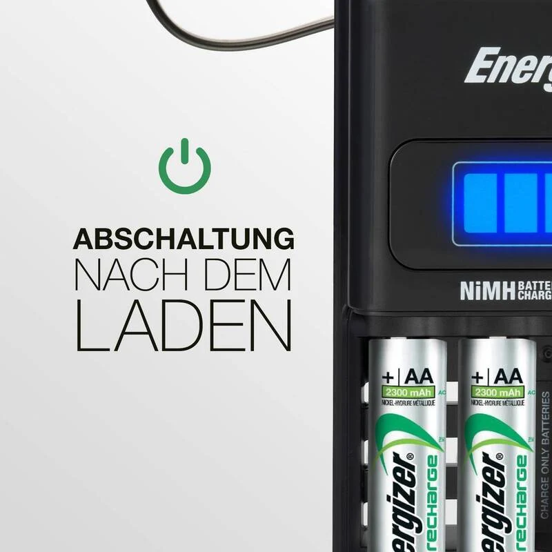 B-Ware Energizer Rundzellen-Ladegerät Batterie-Ladegerät Laden NiMH Micro AAA Mignon AA