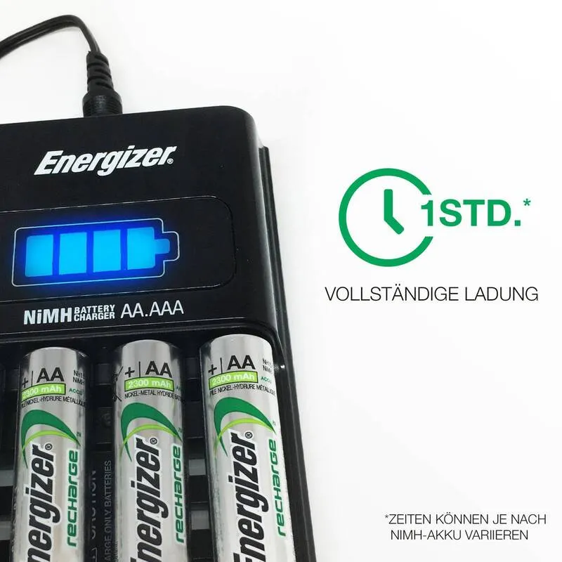 B-Ware Energizer Rundzellen-Ladegerät Batterie-Ladegerät Laden NiMH Micro AAA Mignon AA