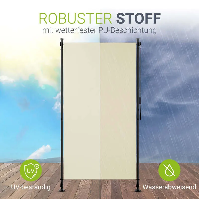 B-Ware Senkrechtmarkise Barbados 100x310 cm Sichtschutz beige UV-beständig verstellbar