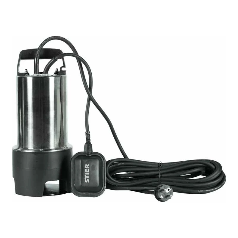 B-Ware STIER Tauchpumpe Edelstahl Schmutzwasserpumpe ESTW-1100 1100W 15500l/h grau 11m