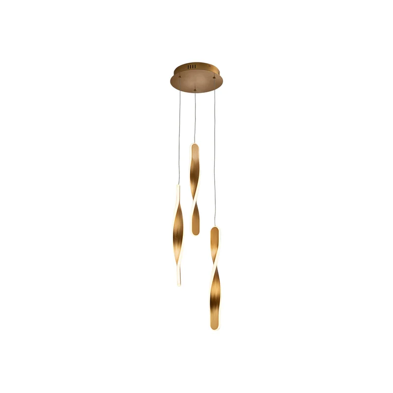 B-Ware Schuller Valencia Hängeleuchte Pendelleuchte LED Twist gold Aluminium Acryl Meta