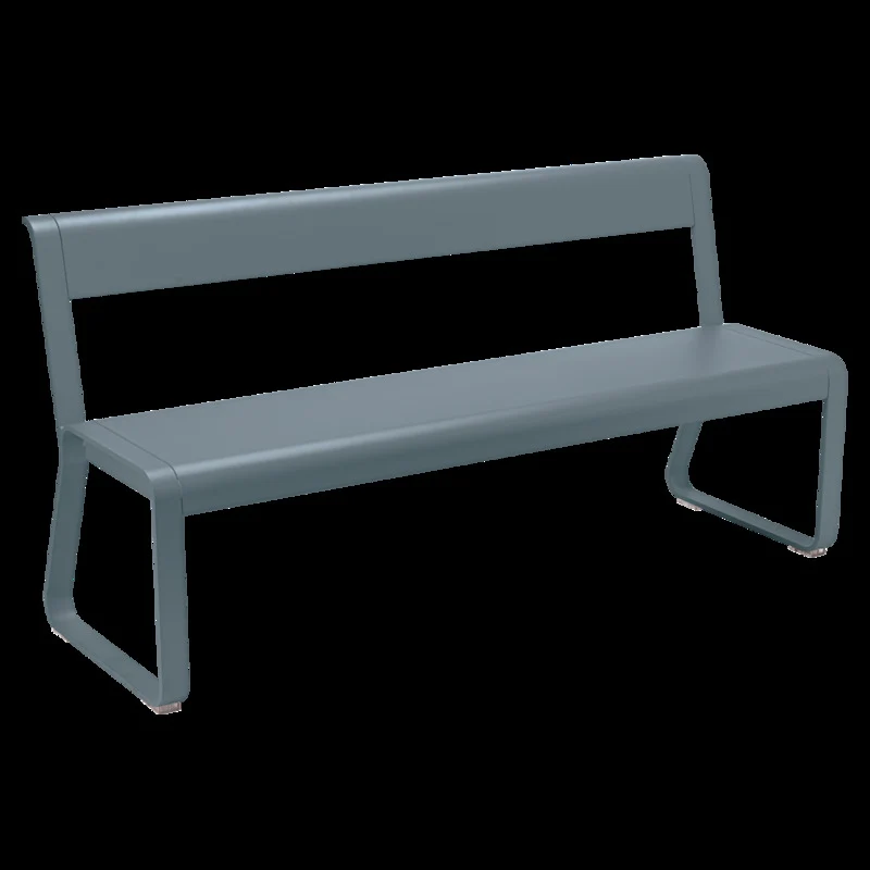 D-Ware Fermob Bellevie Gartenbank mit Rückenlehne Aluminium Stahl gewittergrau 53,6cm