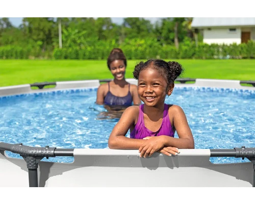 B-Ware Bestway Aufstellpool Framepool rund Ø366x76cm mit Filteranlage und Abdeckplane