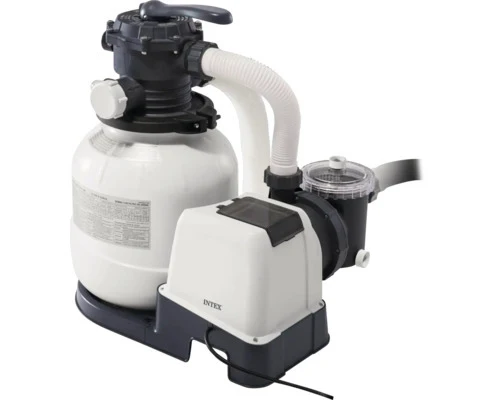 B-Ware Intex Aufstellpool Framepool Ø 549 cm anthrazit Poolset mit Filteranlage Leiter