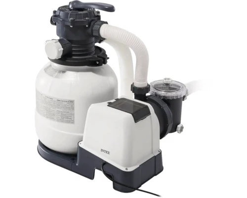 B-Ware Intex Aufstellpool Framepool Ø 549 cm anthrazit Poolset mit Filteranlage Leiter