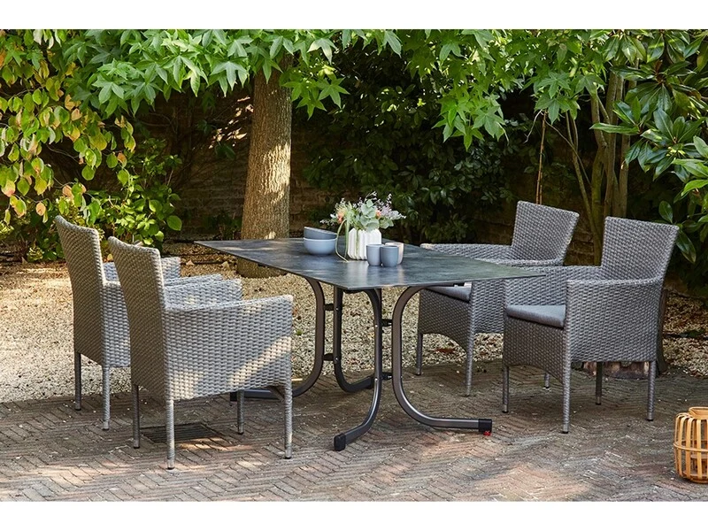 B-Ware Siena Garden Dining-Set Padova 5-teilig Klapptisch 4 Sessel witterungsbeständig