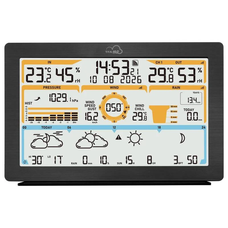 B-Ware TFA Dostmann WLAN-Wetterstation TFA.me ID-05 Wettervorhersage 4 Tage schwarz