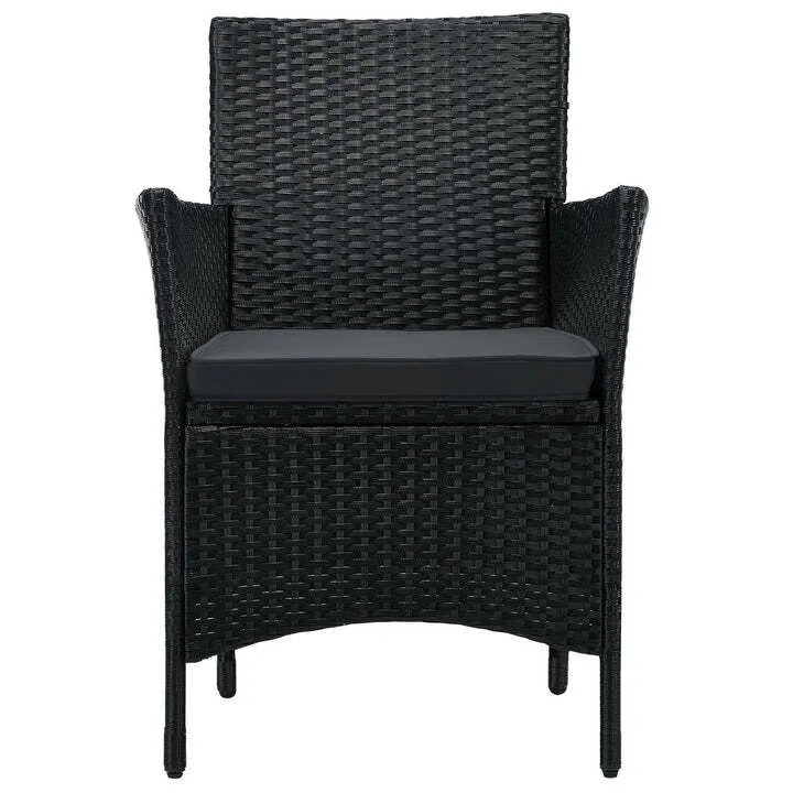 B-Ware Polyrattan Balkon Set Bayamo 2 Personen Sitzgarnitur wetterfest schwarz
