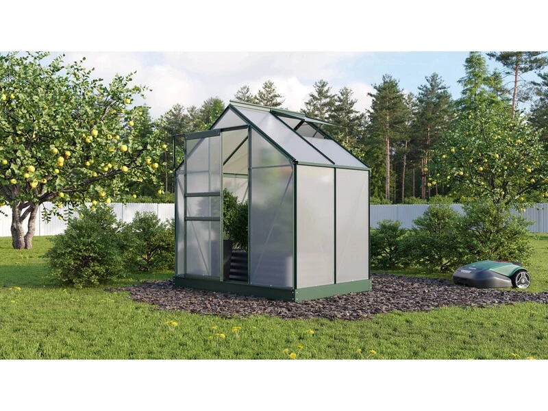 B-Ware Vitavia Gewächshaus Planet 2500 Schwarz Garten Gewächshaus 2,5m² Fundamentrahmen