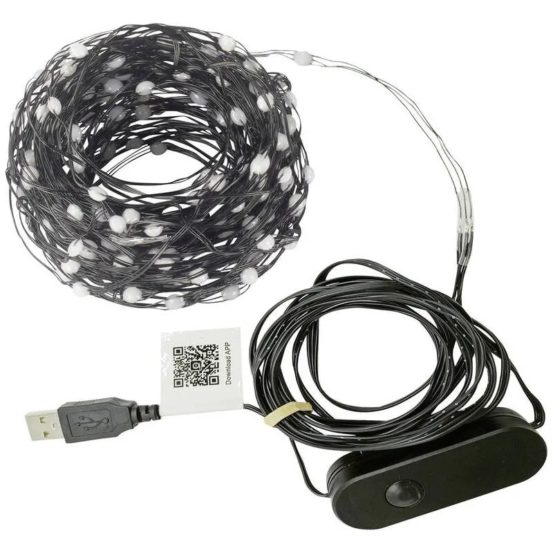 B-Ware Sygonix SY-5167250 USB-Lichterkette Weihnachtsbeleuchtung Lichterkette 2 STÜCK