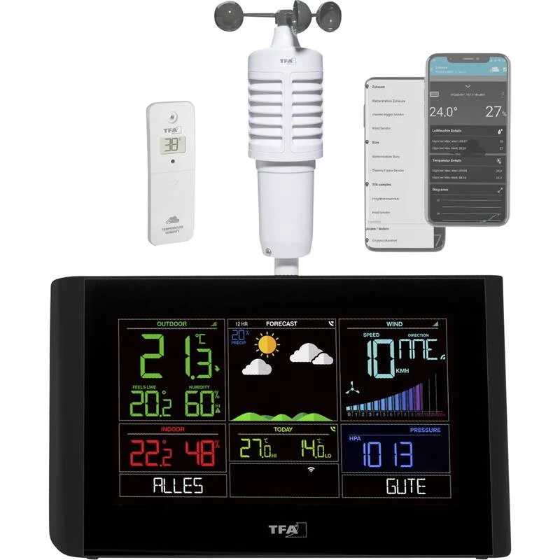 B-Ware TFA Dostmann VIEW BREEZE 35.8001.01 WLAN-Wetterstation Vorhersage 12 bis 24 h367