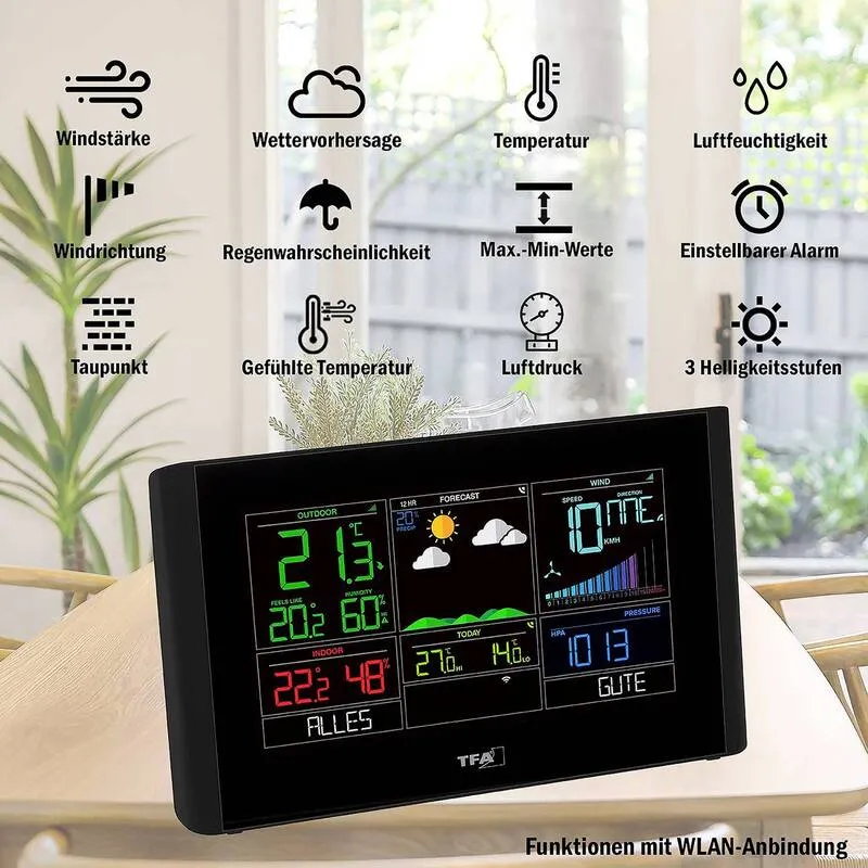 B-Ware TFA Dostmann VIEW BREEZE 35.8001.01 WLAN-Wetterstation Vorhersage 12 bis 24 h367