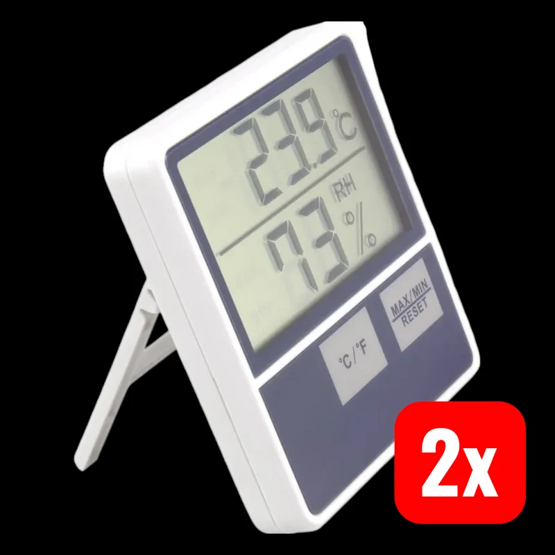 B-Ware BTTH-1014 Innen Thermo Hygrometer Temperatur Luftfeuchte Weiß Digital 2 STÜCK