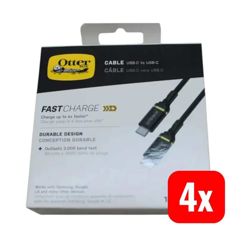 B-Ware OtterBox Kabel Ladekabel Verbindungskabel USB C Schnellladen Schwarz 1m 4 STÜCK