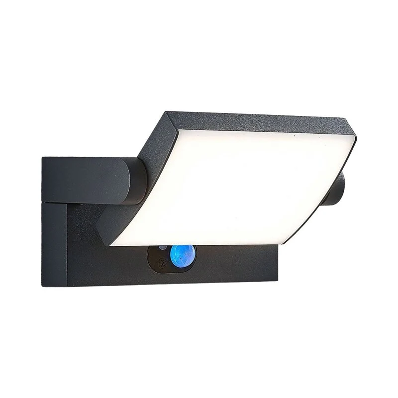 B-Ware Lindby Außenlampe Außenwandleuchte LED Solarleuchte Sherin Sensor dunkelgrau