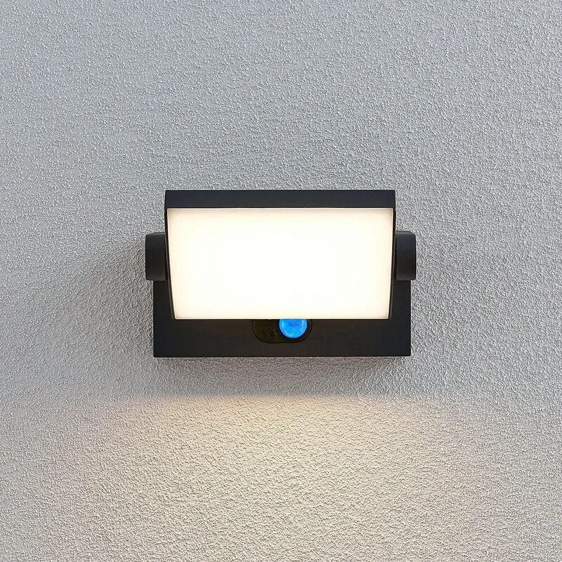 B-Ware Lindby Außenlampe Außenwandleuchte LED Solarleuchte Sherin Sensor dunkelgrau