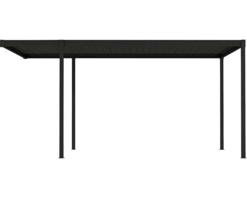 B-Ware Konsta Einzelcarport Flachdach Stahlplatten anthrazit 300x500cm 8x8cm