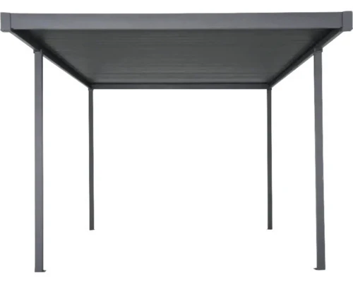 B-Ware Konsta Einzelcarport Flachdach Stahlplatten anthrazit 300x500cm 8x8cm