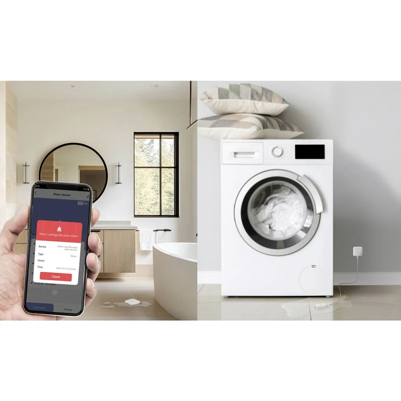 2x B-Ware Sygonix Wassermelder Sensor Melder App-Steuerung batteriebetrieben 2 STÜCK