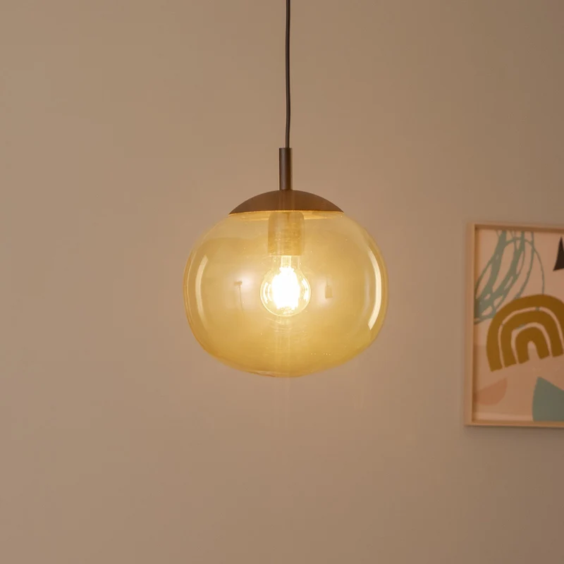 B-Ware TK Lighting Vibe Hängeleuchte Pendelleuchte Glas braun transparent Lampenschirm