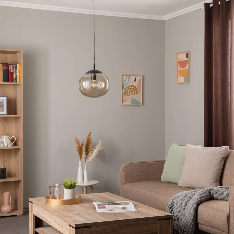 B-Ware TK Lighting Vibe Hängeleuchte Pendelleuchte Glas braun transparent Lampenschirm