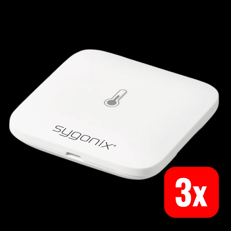3x B-Ware SYGONIX Temperatursensor Luftfeuchtesensor ZigBee Weiß Tuya batterie 3 STÜCK