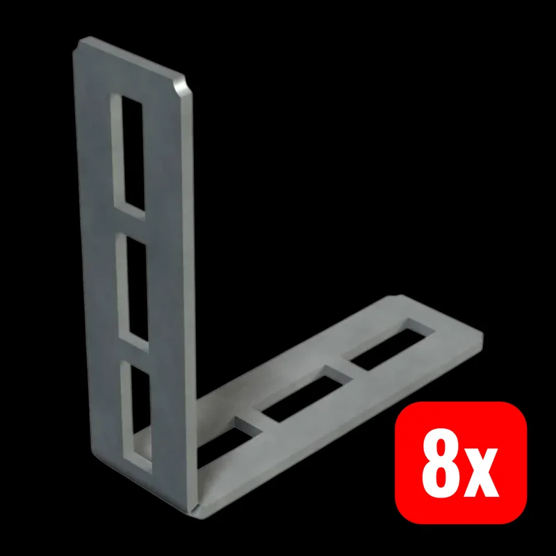 8x B-Ware OBO Bettermann Montagewinkel Halterung 102x102x3 Stahl I Profil 90 Grad 8 STÜCK