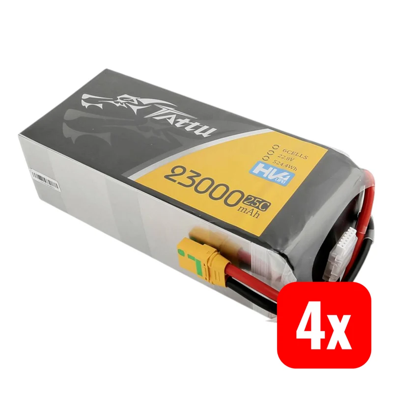 4x B-Ware Tattu LiPo 25 C Softcase XT90-S Modellbau-Akkupack Modellbauakku Akku 4 STÜCK