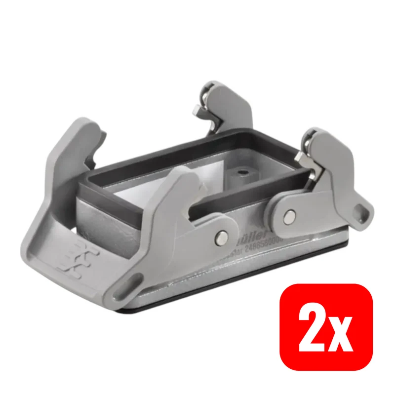 2x B-Ware Weidmüller RockStar Anbaugehäuse Gehäuse HDC 16B ABU N grau 2STÜCK