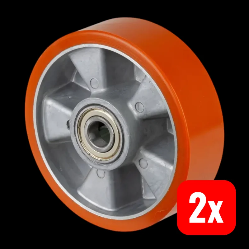 2x B-Ware BS Rollen Rad Rolle Polyurethanrad Räder Kugellager Alu Prothane 160 mm 2 STÜCK