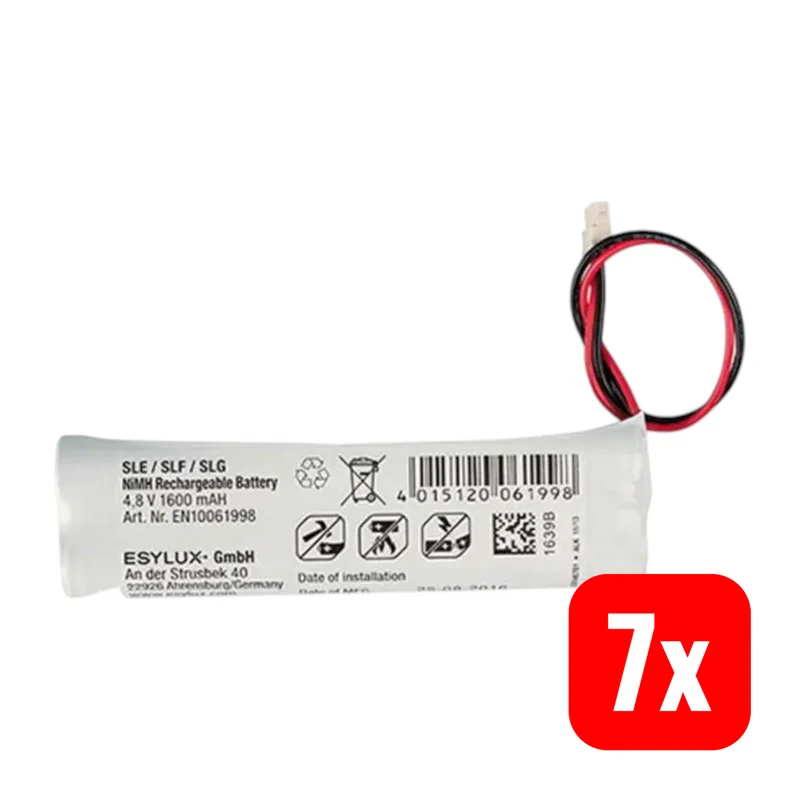 7x B-Ware ESYLUX Akku Batterie Notleuchte Ersatzakku NiMh SLE SLF 4 Zellen 7 STÜCK